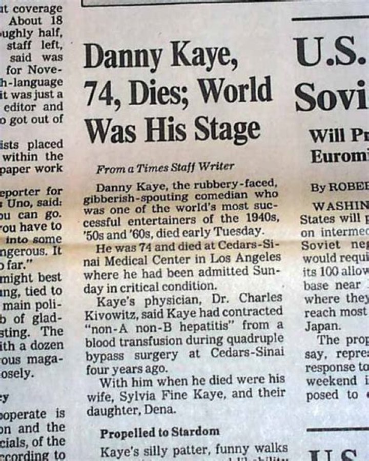 Danny Kaye Cause of Death, How did Danny Kaye Die?