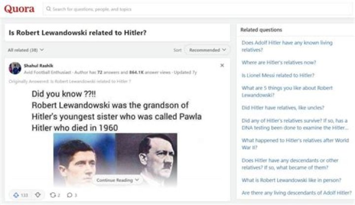 Is Robert Lewandowski Related To Hitler?